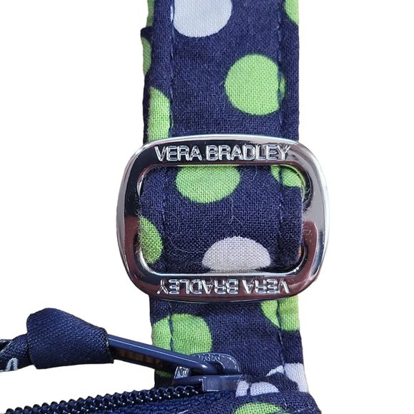 Vera Bradley Quilted Black Green White Polka Dot Print Crossbody Purse - Picture 5 of 5